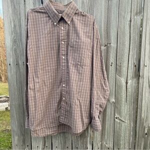 Plaid‎ Button Down Ivy Crew Options Long Sleeve Shirt Mens Large Brown